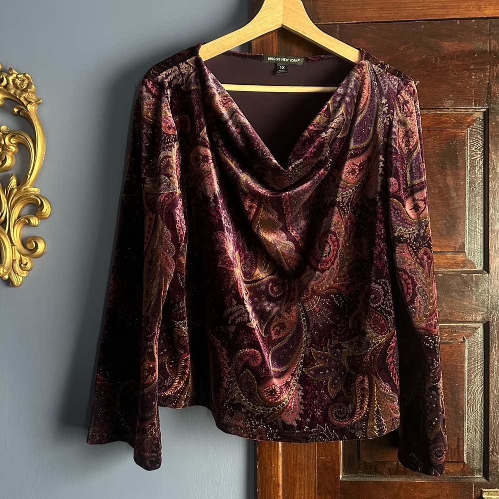 Moody Whimsigoth Velvety Paisely Top